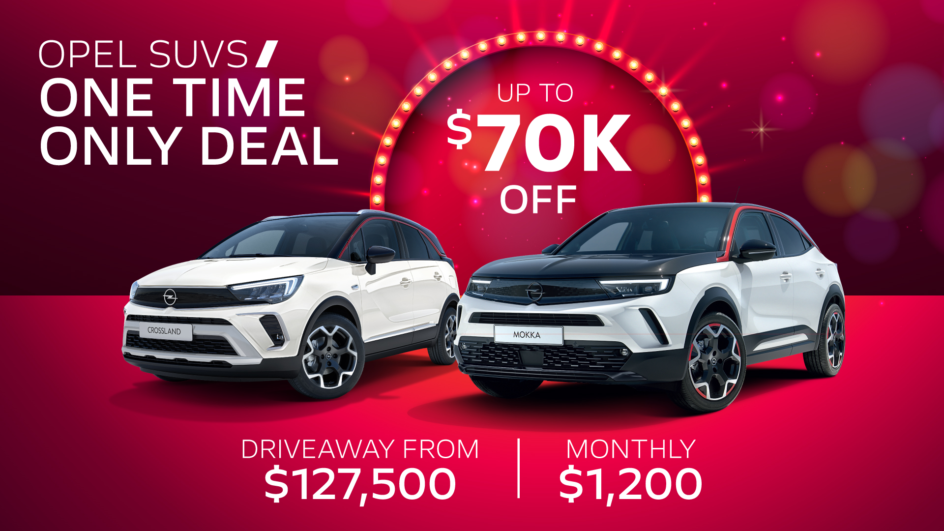 one time deal on award-winning Opel SUVs